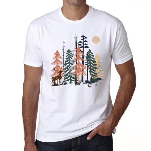 Homme Tee-Shirt Nature Forêt Lune - Nature Forest Moon - T-Shirt Graphique Éco-Responsable Vintage Cadeau Nouveauté