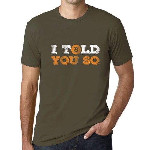 Homme Tee-Shirt Je Te L'avais Dit Bitcoin Hodl Btc Crypto Traders - I Told You So Bitcoin Hodl Btc Crypto Traders - T-Shirt Graphique Éco-Responsable Vintage Cadeau Nouveauté
