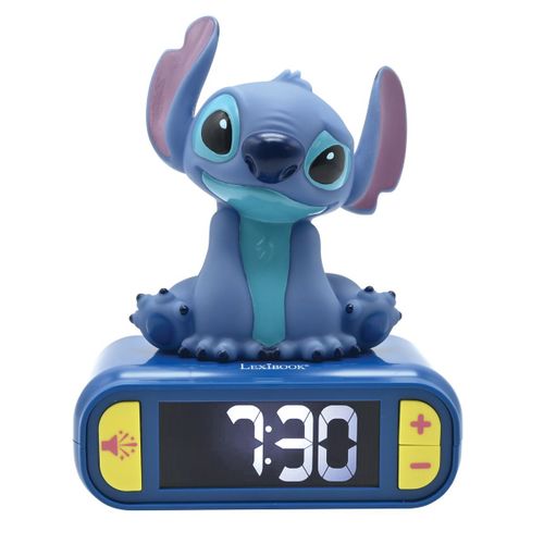 Réveil veilleuse digital LEXIBOOK - Stitch - 3D lumineux et sonore - Bleu - Enfant