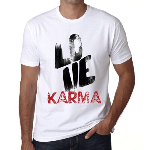 Homme Tee-Shirt Le Karma De L'amour - Love Karma - T-Shirt Graphique Éco-Responsable Vintage Cadeau Nouveauté