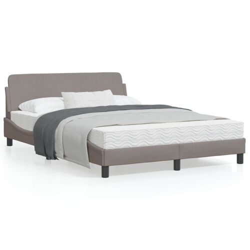 vidaXL Cadre de lit avec tête de lit Taupe 120x200 cm Tissu