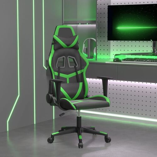 vidaXL Chaise de jeu Noir et vert Similicuir