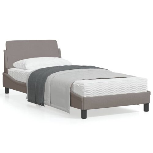 vidaXL Cadre de lit avec tête de lit Taupe 90x200 cm Tissu