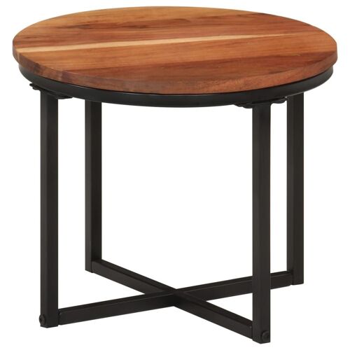 Vidaxl Table Basse 35x35x30 Cm Bois Massif Acacia Et Fer