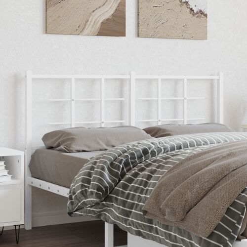 vidaXL Tête de lit métal blanc 135 cm