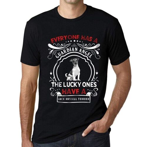 Homme Tee-Shirt - Everyone Has A Guardian Angel The Lucky Ones Have A Jack Russell Terrier - T-Shirt Graphique Éco-Responsable Vintage Cadeau Nouveauté