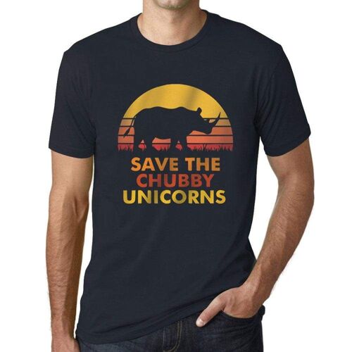 Homme Tee-Shirt Sauvez La Licorne Joufflue - Save The Chubby Unicorn - T-Shirt Graphique Éco-Responsable Vintage Cadeau Nouveauté