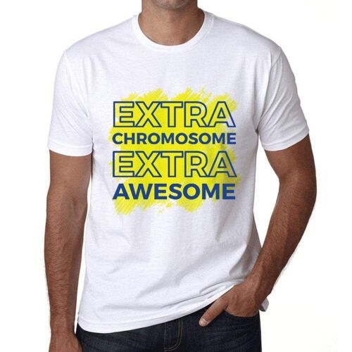 Homme Tee-Shirt Syndrome De Down Chromosome Supplémentaire Extra Génial - Down Syndrome Extra Chromosome Extra Awesome - T-Shirt Graphique Éco-Responsable Vintage Cadeau Nouveauté