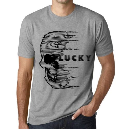 Homme Tee-Shirt Anxiété Crâne Chanceux - Anxiety Skull Lucky - T-Shirt Graphique Éco-Responsable Vintage Cadeau Nouveauté