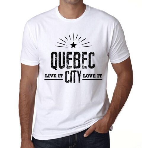 Homme Tee-Shirt Live It Love It Quebec T-Shirt Graphique Éco-Responsable Vintage Cadeau Nouveauté