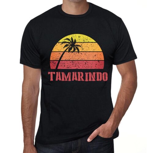 Homme Tee-Shirt Palmier Plage Coucher De Soleil À Tamarindo - Palm, Beach, Sunset In Tamarindo - T-Shirt Graphique Éco-Responsable Vintage Cadeau Nouveauté