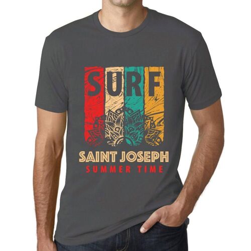Homme Tee-Shirt Surf D'été À Saint Joseph - Summer Time Surf In Saint Joseph - T-Shirt Graphique Éco-Responsable Vintage Cadeau Nouveauté