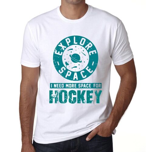 Homme Tee-Shirt Explore L'espace J'ai Besoin De Plus D'espace Pour Le Hockey - Explore Space I Need More Space For Hockey - T-Shirt Graphique Éco-Responsable Vintage Cadeau Nouveauté