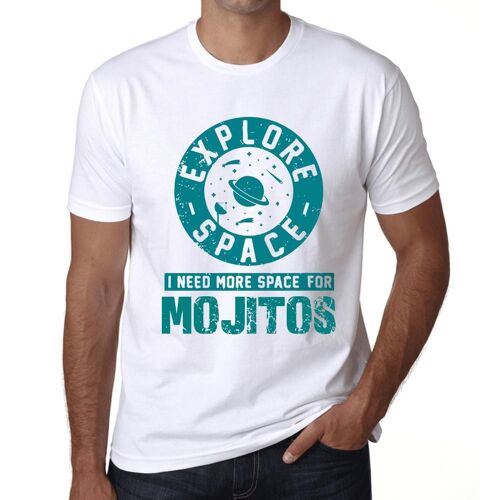 Homme Tee-Shirt Explore L'espace J'ai Besoin De Plus D'espace Pour Les Mojitos - Explore Space I Need More Space For Mojitos - T-Shirt Graphique Éco-Responsable Vintage Cadeau Nouveauté