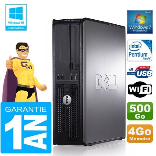 PC DELL 780 DT Intel E5300 Ram 4Go Disque 500 Go Graveur DVD Wifi W7