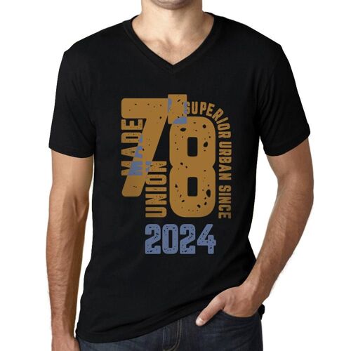 Homme Tee-Shirt Col V Un Style Urbain Supérieur Depuis 2024 - Superior Urban Style Since 2024 - T-Shirt Vintage Cadeau Nouveauté