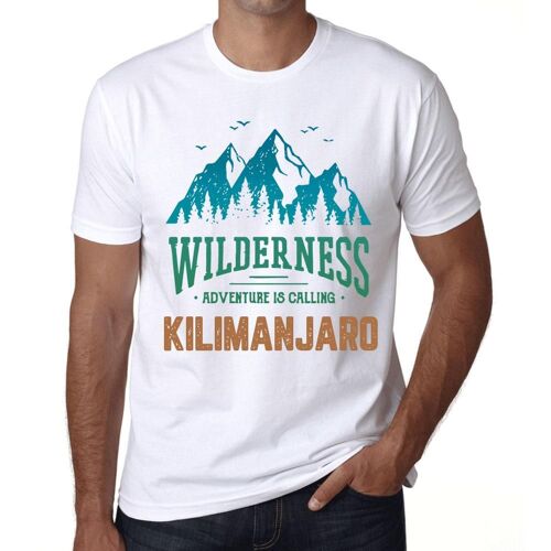 Homme Tee-Shirt La Nature Sauvage L'aventure Appelle Le Kilimanjaro - Wilderness, Adventure Is Calling Kilimanjaro - T-Shirt Graphique Éco-Responsable Vintage Cadeau Nouveauté