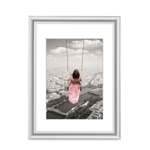 Cadre photo en plastique "Swing", argent, 20 x 30 cm