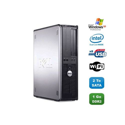 PC DELL Optiplex 760 DT Intel Dual Core E5200 2,5Ghz 1Go DDR2 2To WIFI XP Pro