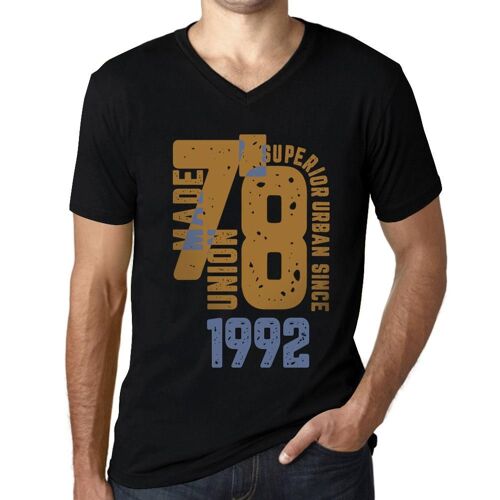 Homme Tee-Shirt Col V Un Style Urbain Supérieur Depuis 1992 - Superior Urban Style Since 1992 - 32 Ans T-Shirt Graphique Idée Cadeau 32e Anniversaire Vintage Année 1992 Nouveauté
