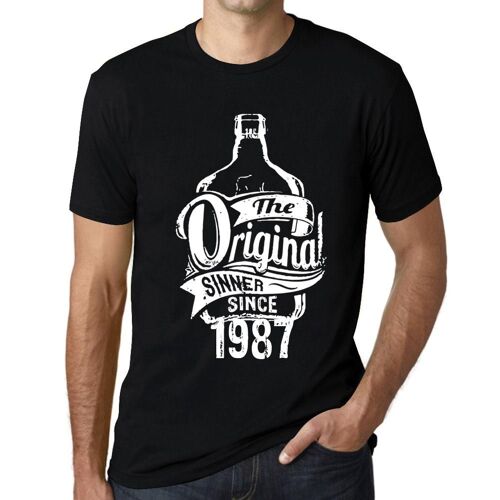 Homme Tee-Shirt Le Pécheur Originel Depuis 1987 - The Original Sinner Since 1987 - 37 Ans T-Shirt Graphique Idée Cadeau 37e Anniversaire Vintage Année 1987 Nouveauté