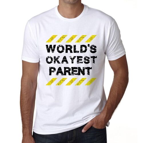 Homme Tee-Shirt Le Meilleur Parent Du Monde - Worlds Okayest Parent - T-Shirt Graphique Éco-Responsable Vintage Cadeau Nouveauté