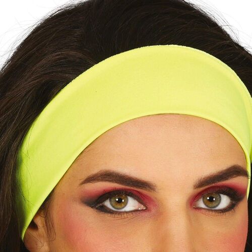 Bandeau Stretch Sport Années 80 Adulte Fluo Jaune