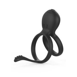 Pepin, Cockring À Double Anneaux Dans Un Silicone Médical Doux Avec 1 Mode De Vibration - Cor032blk Couleur : Noir