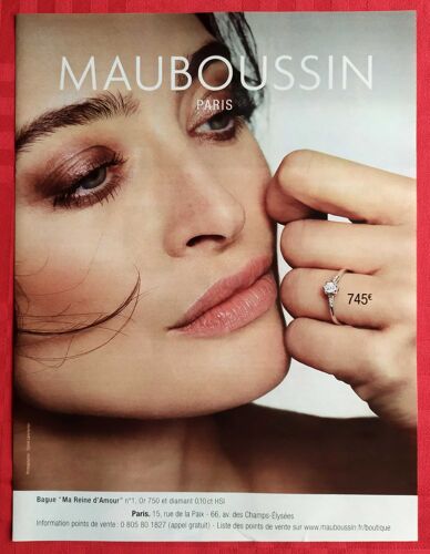 Publicité Papier - Bague "Ma Reine D'amour" Mauboussin De 2023