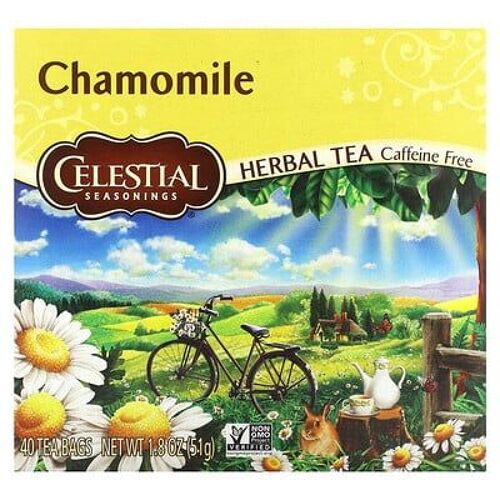 Celestial Seasonings Tisane, Camomille, Sans Caféine, 40 Sachets De Thé 51 G