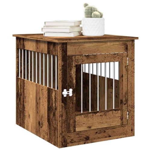 Vidaxl Meuble De Cage Chiens Vieux Bois 64,5x80x71cm Bois D'ingénierie