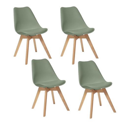 Lot De 4 Chaises Design Scandinave Baya - Vert