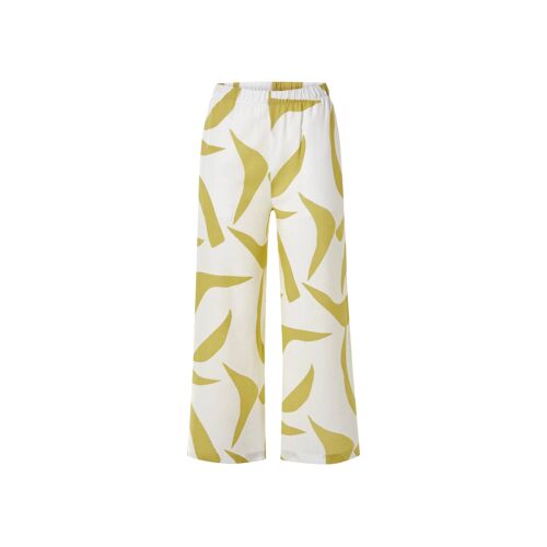 Esmara® Pantalon En Lin Femme (Blanc/Vert, 34)