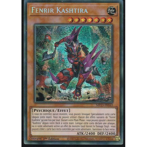 Carte Yu-Gi-Oh - Fenrir Kashtira - Mp23-Fr163 - Secrète-Rare - Prismatique - Les Héros Du Duel - 25th