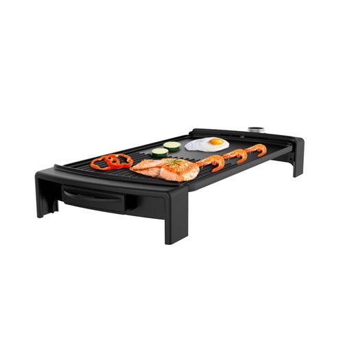 Plancha électrique de 2150 W avec revêtement antiadhésif et plaques mixtes Tasty&grill 2500 BlackWater MixGrill - Thermostat réglable, passe au lave-vaisselle