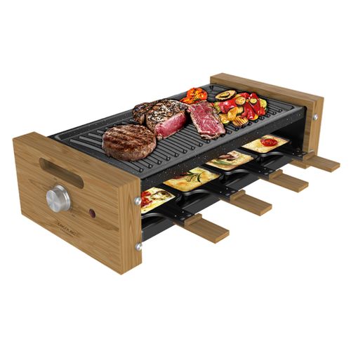 Cecotec Cheese & Grill 8200 - Raclette/grill - 1.2 kWatt - noir/bois