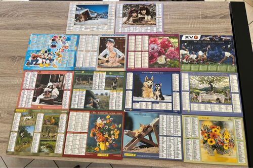 Lots De 14 Almanachs Du Facteur Années : 2003.2004.2006.2007.2008.2009.2010.2011.2011 Coupe De Rugby. 2012.2014.2015.20016.2017.