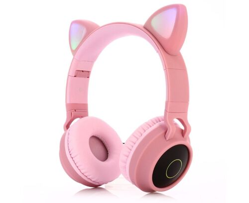 Casque LED RVB avec Bluetooth 5.0, autonomie de 900 minutes, haut-parleurs de 40 mm, design portable