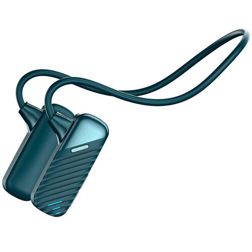 Casque sans fil à conduction osseuse avec mémoire de 16 Go, coupe ergonomique, faible latence, vert foncé