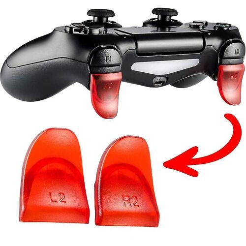 Poignée Compatible Avec La Gâchette L2 R2 De Ps4 Pour Un Contrôle Amélioré Dans Les Jeux De Tir - Options Rouge, Bleu Et Noir