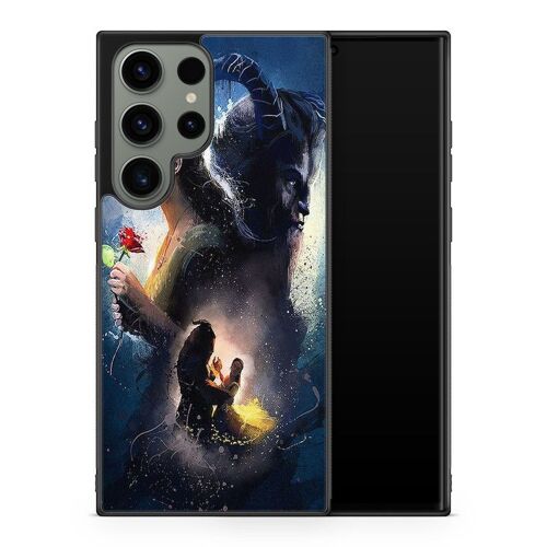 Coque De Téléphone Pour Samsung Galaxy S22 Ultra La Belle Et La Bete Disney Dessin Animé Rose Eternelle Ref 3262