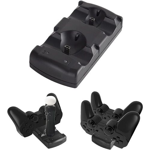 Station De Charge Double Pour Manettes Ps3 Et Ps Move Avec Indicateur Led Et Design Portable