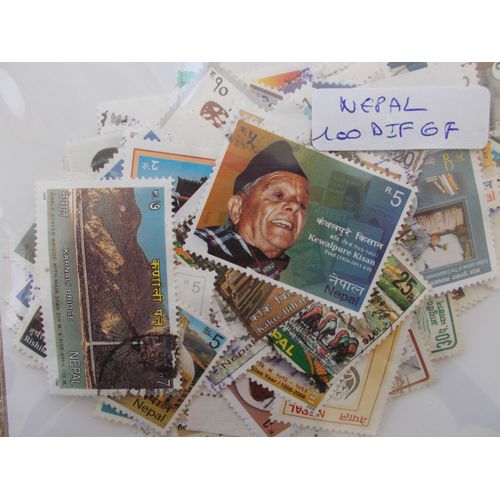 Népal 100 Timbres Différents Grands Formats