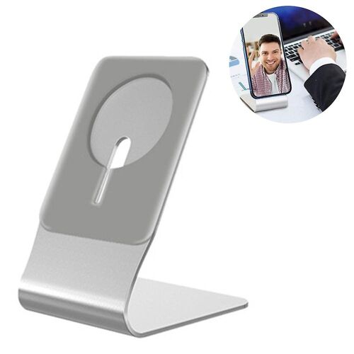 Support de charge sans fil pour iPhone 12 ¿ Alliage d'aluminium, silicone, compatible avec les coques