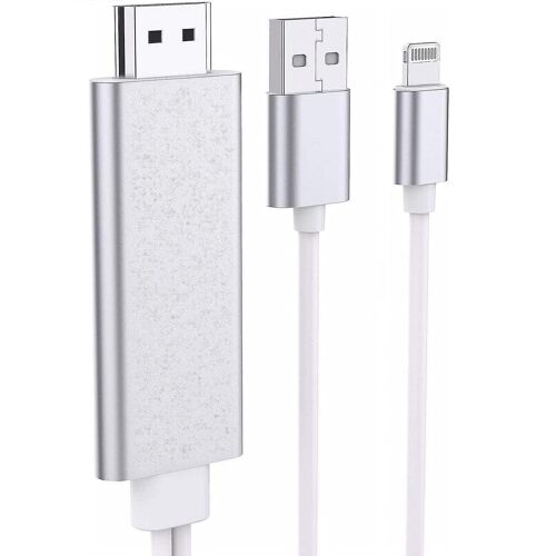 Câble iPhone vers HDMI, écran HD 1080p, Plug & Play, compatible iPhone, iPad, iPod, aucune application requise