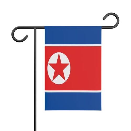 Drapeau de Jardin de la Corée du Nord ¿ 32 x 47.5 cm ¿ Polyester Résistant ¿ Format Horizontal ¿ Extérieur ¿ Pixelforma
