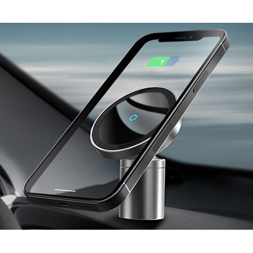Chargeur De Voiture Magnétique Sans Fil 2 En 1 15 W Et Support Magsafe Pour Iphone 12 - Noir