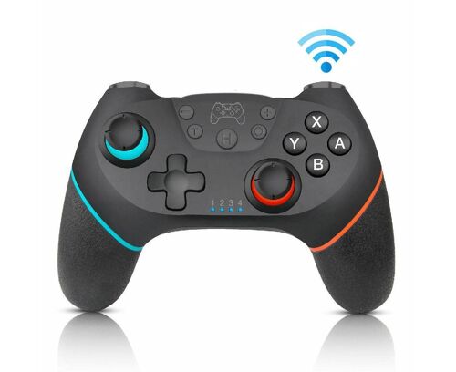 Manette de jeu sans fil Bluetooth pour Switch Pro - Ergonomique, Dual Shock, fonction Turbo, USB-C