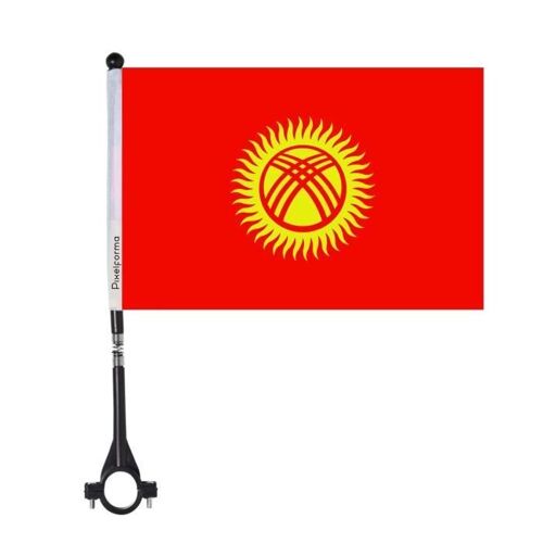 Drapeau de vélo du Kirghizistan 10 pièces en polyester
