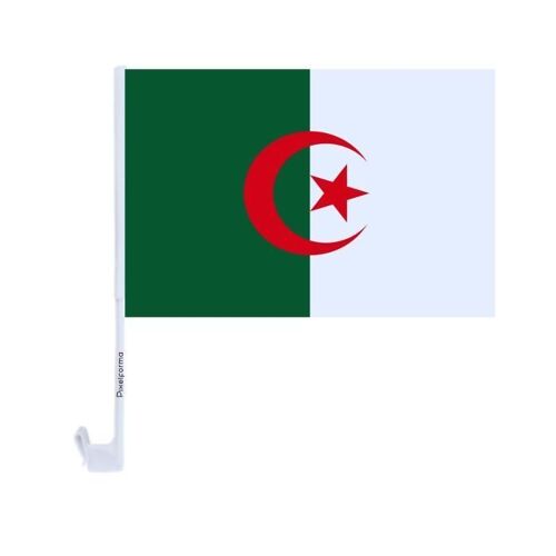 Drapeau Voiture Algérie ¿ 14 x 21 cm ¿ Tissu Polyester ¿ Fixation sur Fenêtre ¿ 10 pièces ¿ Pixelforma